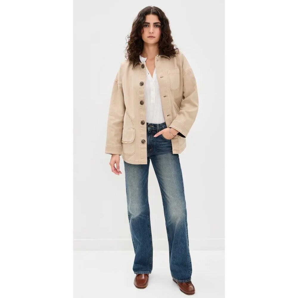 Faherty sunwashed barn coat in sandy khaki - Picture 4 of 9
